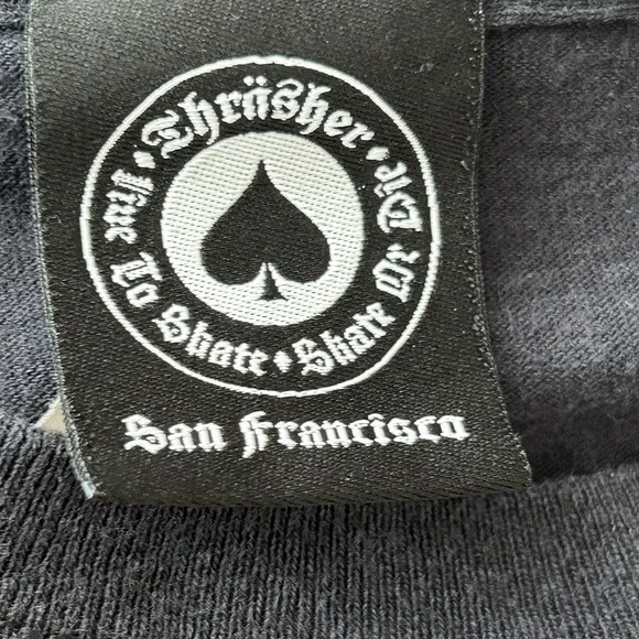 Thrasher Magazine Flame Logo Graphic T-Shirt Men Small Black Short Sleeve Cotton - Picture 5 of 8